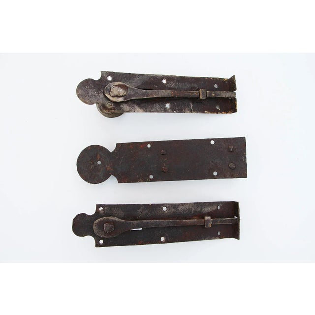Silver 18th Century Wrought Iron Door Latches - Set of 3 For Sale - Image 8 of 11