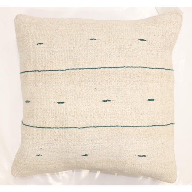 Minimalist Zabihi Collection Large Square Kilim Pillow For Sale - Image 4 of 4
