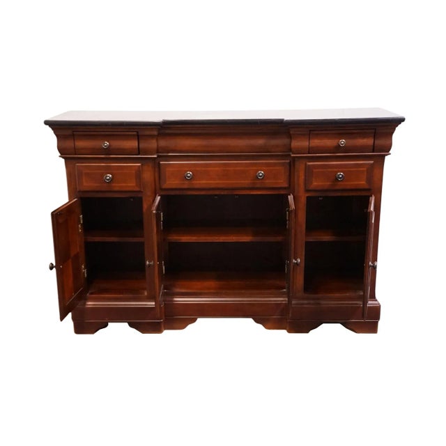 Early 21st Century Universal Furniture Cherry Contemporary Traditional Style 62" Buffet Sideboard W. Granite Top 461679 For Sale - Image 5 of 13