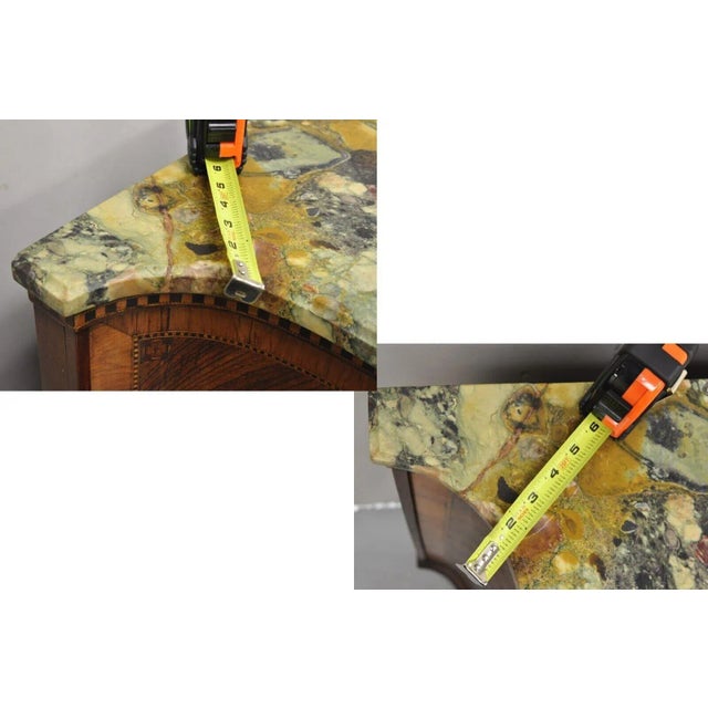 Brown Early 1900s French Louis XV Style Rouge Marble Top Demilune Commode Cabinet With 5 Drawers For Sale - Image 8 of 12