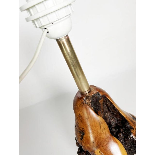 Wood Olive Wood Table Lamp, France, 1960s For Sale - Image 7 of 11