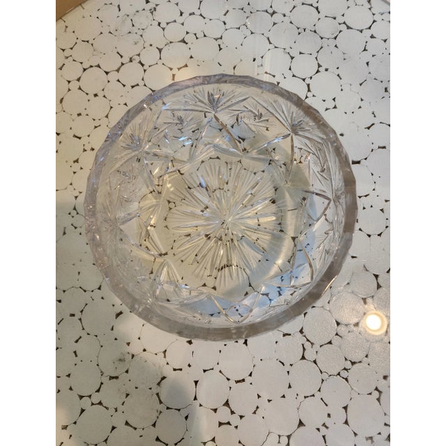Vintage Crystal Cut Round Bowl For Sale In Palm Springs - Image 6 of 12