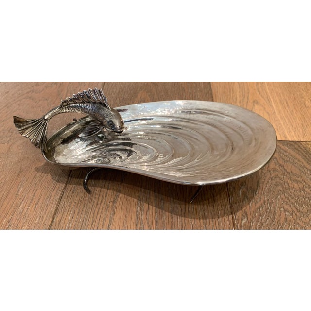 Late 20th Century Vintage Metal Serving Plate For Sale - Image 5 of 10