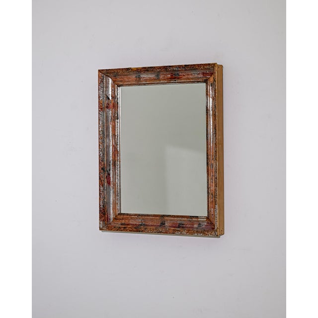 1920s 1920s French Wood Patinated Mirror For Sale - Image 5 of 18