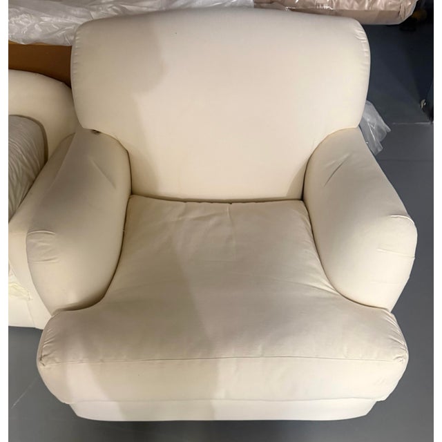 Ivory 1990s Quatrine Milan English Roll Arm Lounge Chair in Ivory Cotton Duck For Sale - Image 8 of 8