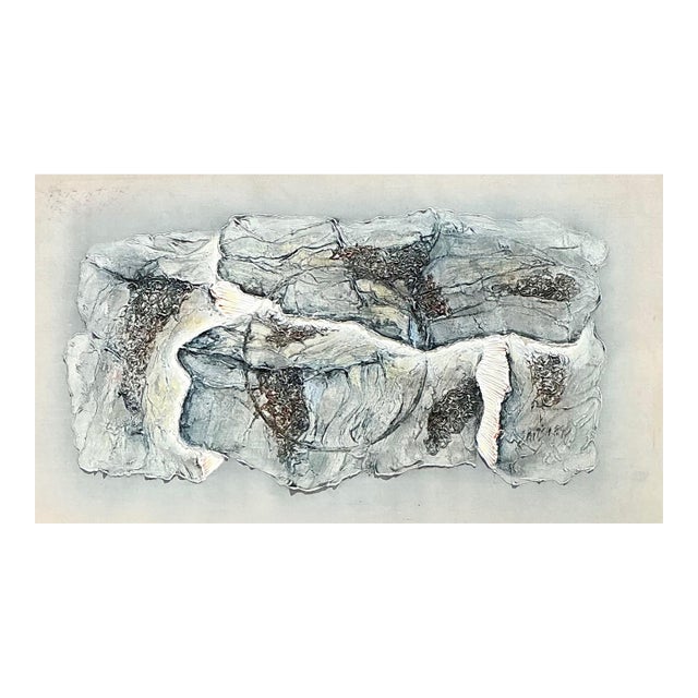 Vintage Mixed Media Abstract Relief Painting For Sale