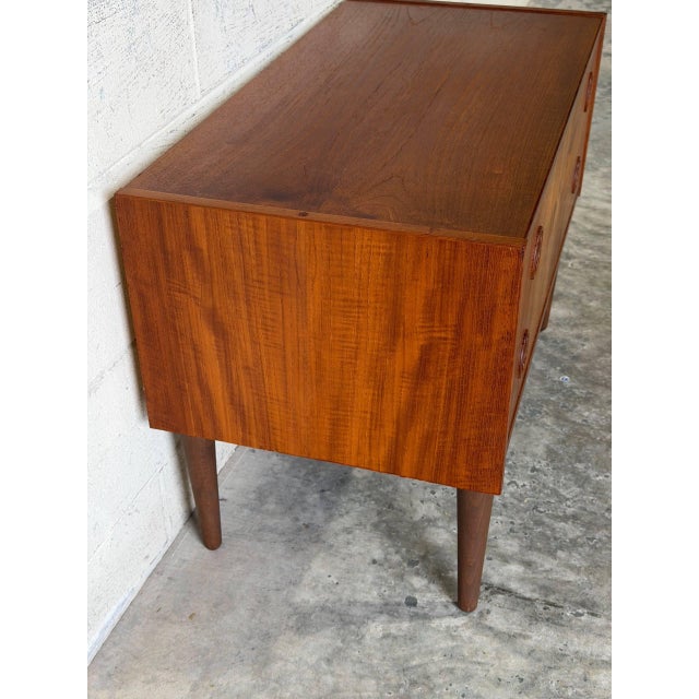 Small Danish Teak Dresser With 2 Drawers Scandinavian Mid-Century Modern Vintage For Sale - Image 12 of 12