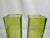 Yellow Art Glass MCM Pale Yellow Green Crackle Glass Rectangular 10" Vintage Vases-Pair For Sale - Image 8 of 9