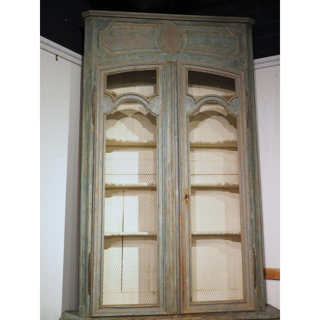 At over 10 feet tall, this monumental French buffet deux corps bibliotheque would make a wonderful statement piece. Hand-...