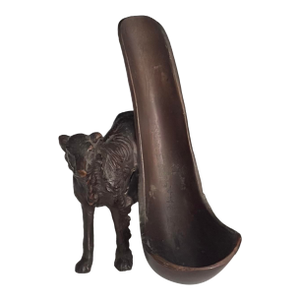 1940s Bronze Speltered Metal Borzoi Copper Pipe Holder Russian Wolfhound