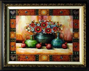 Nick Japaridze Still LifeII#NJ041210-10flower Original Oil on Canvas Hand Signed