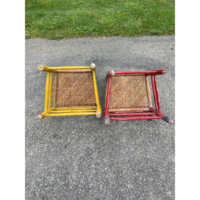 1940s Vintage Folk Art Hand Painted Dining Chairs - a Pair For Sale - Image 12 of 12