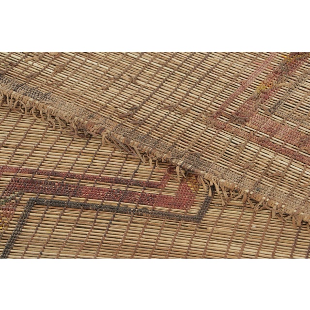 Wood Vintage Moroccan Tuareg Rug With Geometric Motifs in Beige & Brown - Rug & Kilim For Sale - Image 7 of 7