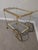 Hollywood Regency Mid 20th Century Hollywood Regency Mirrored Glass and Brass Trolley Bar Cart For Sale - Image 3 of 9