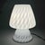 Modern White Murano Glass Table Lamp with Chevron Feathers, 1970 For Sale - Image 3 of 12