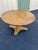 1960s Henredon Round Oak Pedestal Game Table With Brass Accents For Sale - Image 10 of 12