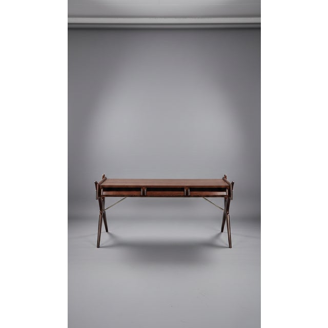 Mid-Century Modern Cherry Wood Desk, 1960s For Sale - Image 4 of 5