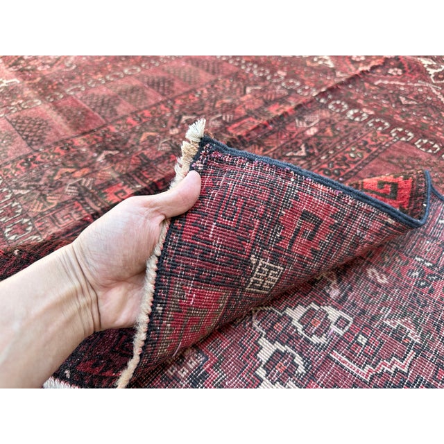Burgundy Adraskan Baluch Hand-Knotted Wool Rug - 8'4" X 5'8" For Sale - Image 13 of 13