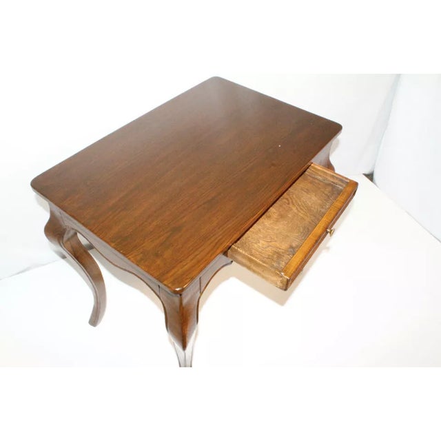 French Provincial Oak Side Table With Frieze Drawer, Circa 1920's For Sale In Philadelphia - Image 6 of 6