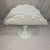 Offered here is a vintage Indiana Glass white milk glass teardrop banana stand or banana boat pedestal dish from the 1950s.