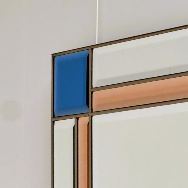 Vintage Italian Brass Beveled Mirror, 1980s For Sale - Image 4 of 13