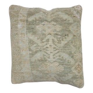 Zabihi Collection Persian Malayer Green Rug Pillow For Sale