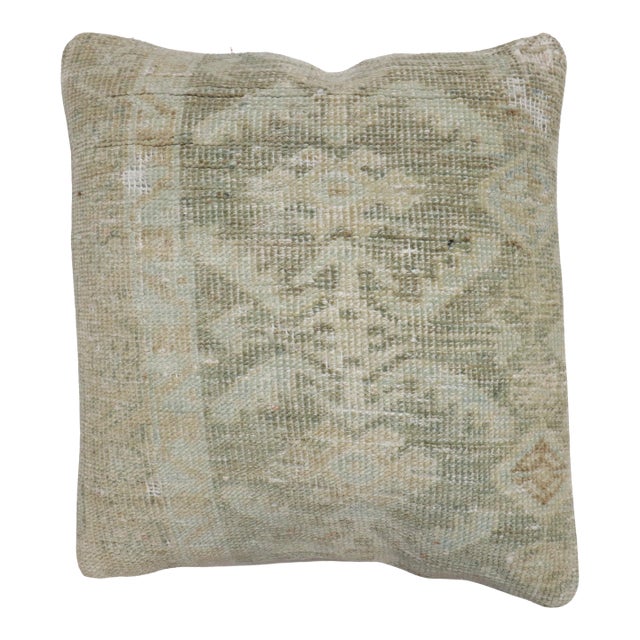 Zabihi Collection Persian Malayer Green Rug Pillow For Sale