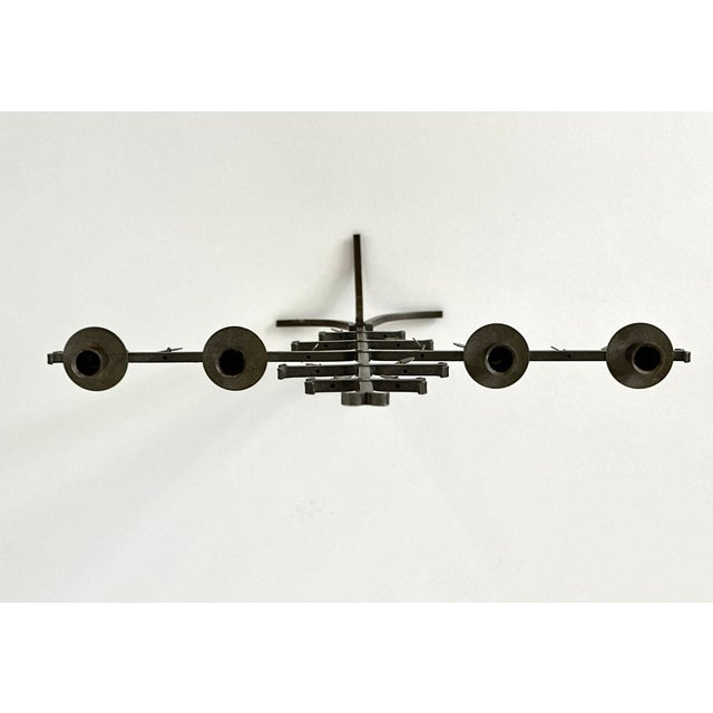 Metal 1960s Swedish Dangling Hearts Steel 4 Candle Candelabra by Gunnar Ander For Sale - Image 7 of 16