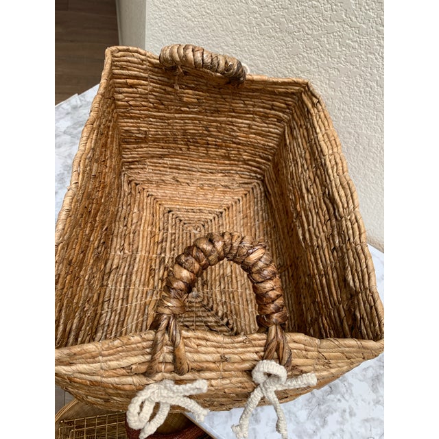 Textile Rustic Natural Earthy Woven Storage & Decor Basket For Sale - Image 7 of 9