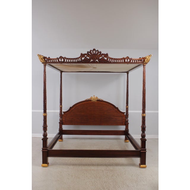 Age: Approx: 30 Years Old Details: Mahogany Fine Carved Details High Quality Construction Large Impressive Bed Absolutely...