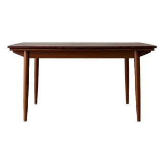 Danish Teak Extendable Dining Table Mid Century Modern Draw Leaf 1960s Denmark For Sale