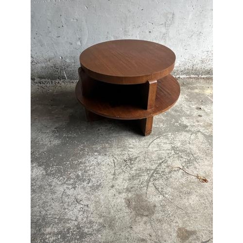 Vintage Art Deco Round Coffee Table with Double Tier For Sale - Image 12 of 13
