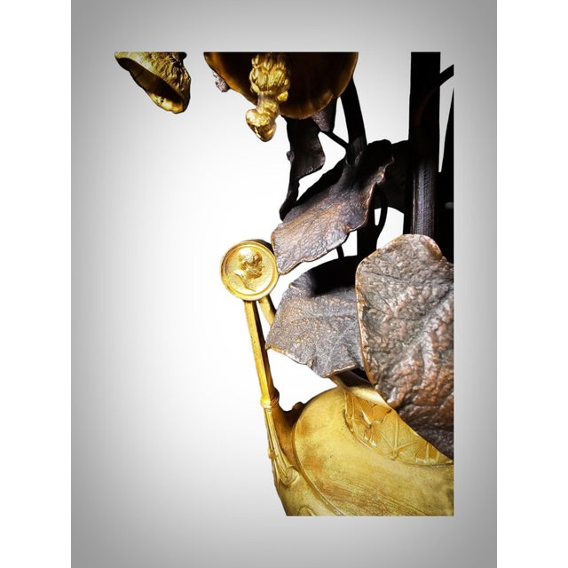 Gilt Bronze Vases with Flowers, 1860, Set of 2 For Sale - Image 13 of 18