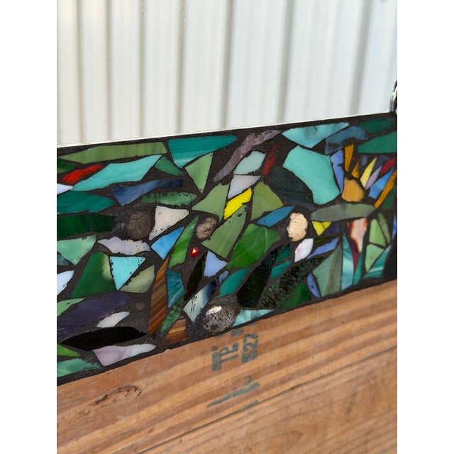 Vintage Handmade Coastal Mosaic Wall Mirror With Seahorse & Seashell Motif For Sale - Image 4 of 12