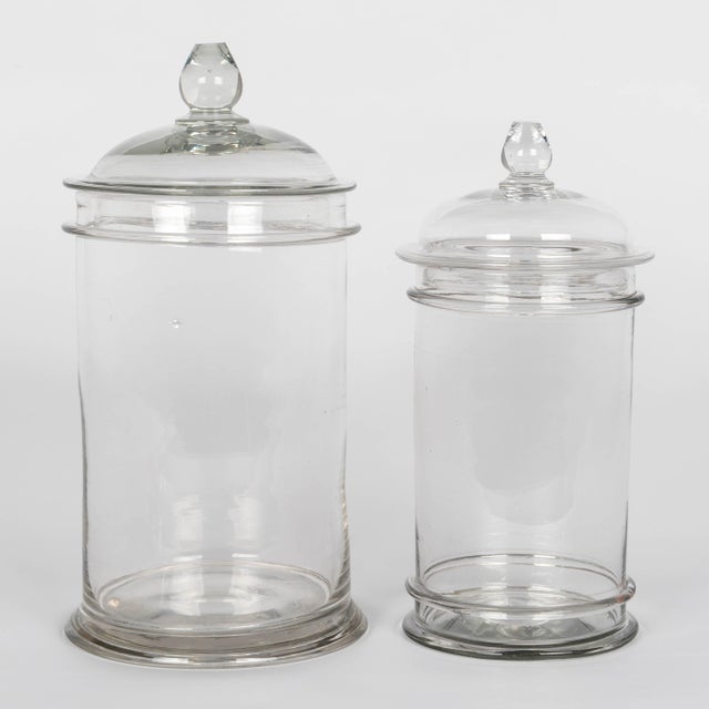 Mid-Century Modern French Mid-Century Modern Glass Apothecary Jars, Set of 2 For Sale - Image 3 of 11