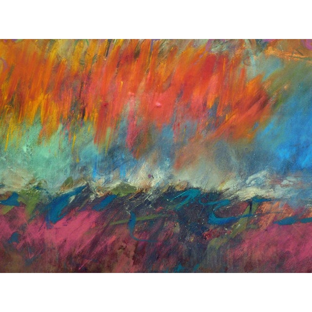 1980s Mark Dickson Untitled Mixed Media,Pastel and Watercolor Abstract Hand Signed, Framed For Sale - Image 4 of 4