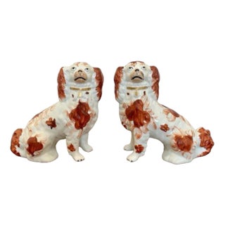 Victorian Seated Spaniels, 1880s, Set of 2 For Sale