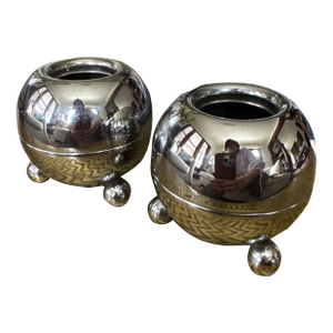 Starlite Candle Sphere Vintage MCM Chrome Brass Sputnik With Brochure Very Rare