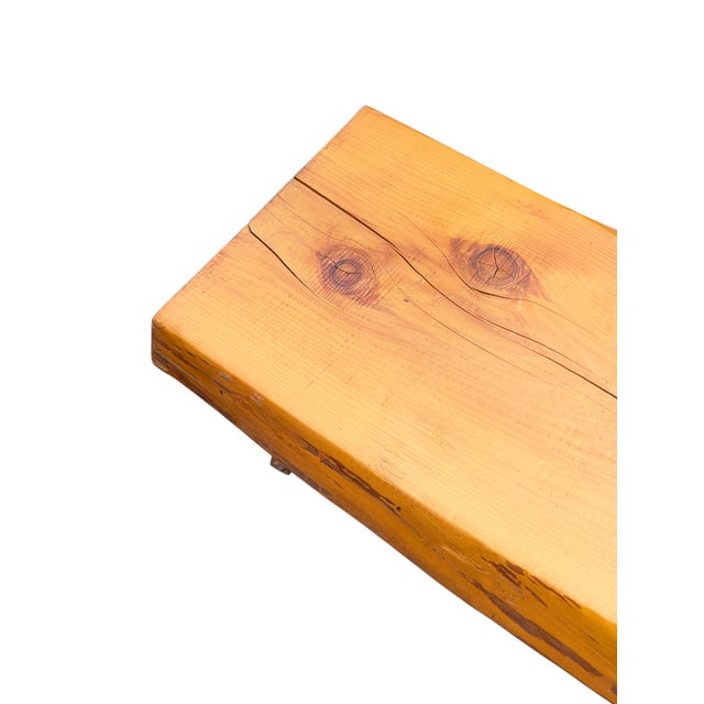 Rustic Live-Edge Knotty Pine Bench For Sale - Image 4 of 5