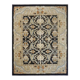 Afghan Sultanabad Masters Wool 8x10 Ivory, Tan & Black Handmade Area Rug #9902743 For Sale