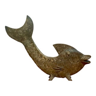 Mid-Century Modern Bronze Fish Figurine For Sale