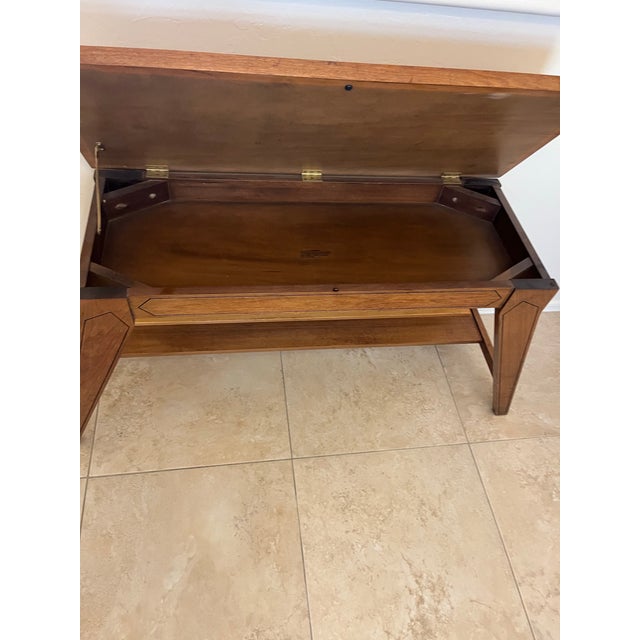 1970s Solid Wood Lift Top Storage High Seat Organ Bench in Style of Paul McCobb For Sale In Phoenix - Image 6 of 12