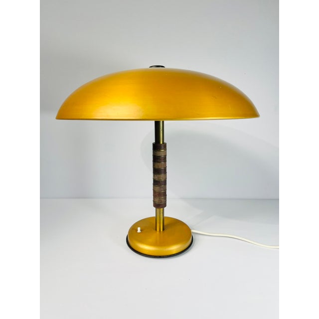 Mid-Century Modern Art Deco Danish Zenith Gold Table Lamp in Aluminum, Brass and Bakelite, 1960 For Sale - Image 18 of 18