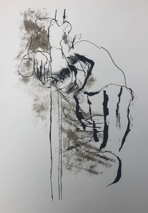 1960s Abraham Rattner Anguished Soul Lithograph