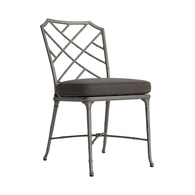 Brown Jordan Calcutta Side Chair, Mica frame with Fusion Charcoal fabric For Sale - Image 12 of 12
