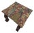 1940s Tapestry Footstool Jacobean Revival Wood Oak Ottoman Brass Tacks Dark Academia For Sale