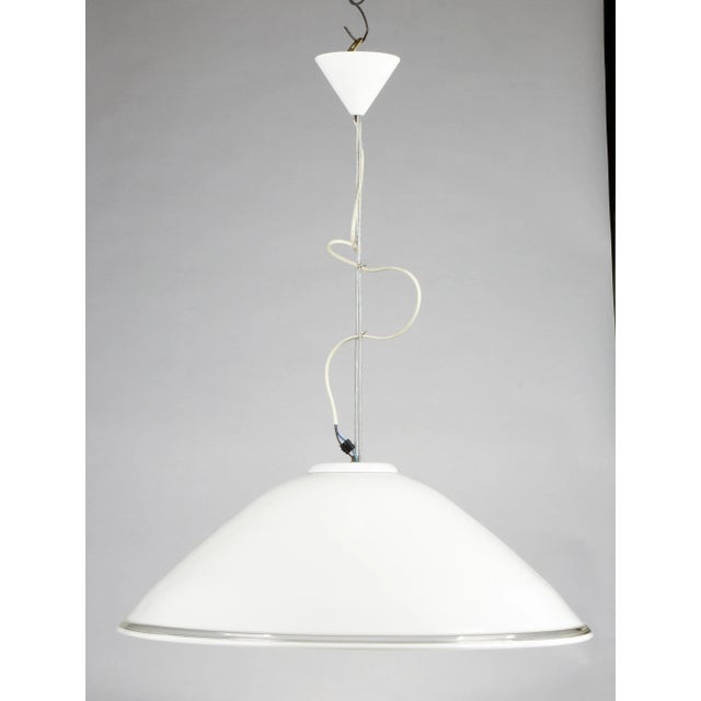 Glass Ceiling Lamp in White Milk Glass, 1990s For Sale - Image 7 of 9