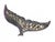 2009 whales tale metal sculpture painted in metallic paint and affixed to a mat board. Signed on the bottom and beneath on...