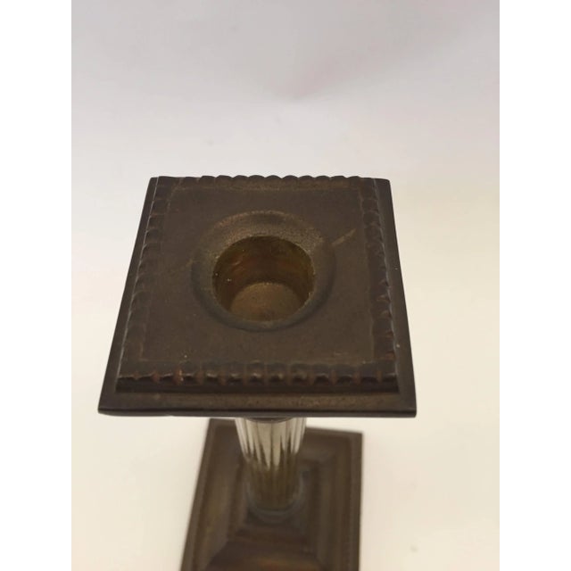 Mid 20th Century George III Brass Candlesticks - a Pair For Sale - Image 5 of 6