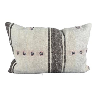 Turkish Hemp Pillow Cushion Natural Beige Brown Pillow Cushion Cover 16" x 24" For Sale